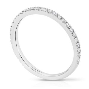 half diamond set wedding band white gold and platinum 1.5mm