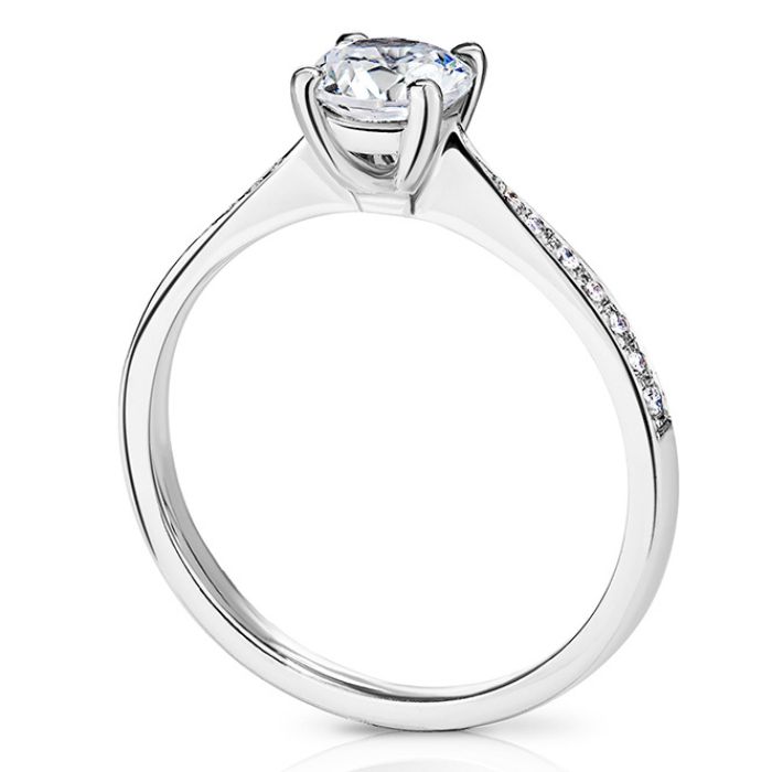 Diamond Pave shoulder Engagement Rings
