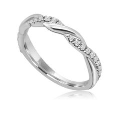 Diamond Set Crossover Wedding Band
