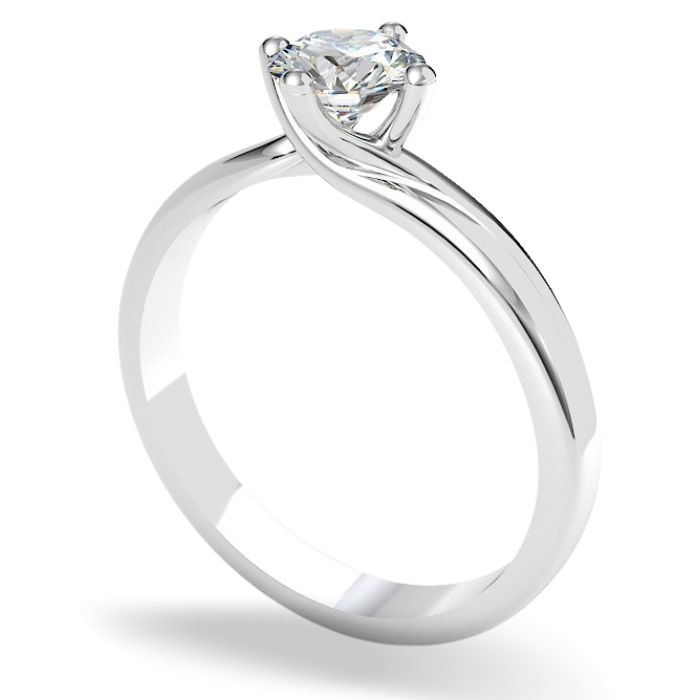 White gold engagement ring with pear-shaped diamond | DAMIANI