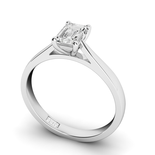 Emerald solitaire Lab grown Diamond Engagement Ring Hatton Garden