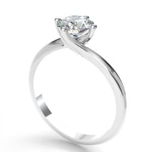 emilie round cut dimaond solitaire engagement ring with twisted claws