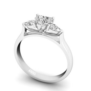 Heart Cut Diamond rilogy engagement ring with pear cut outside diamonds