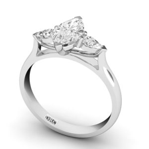 Marquise Cut Diamond with pear cut outside diamonds