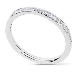 channel set diamond st wedding band with princess cut diamonds 2mm