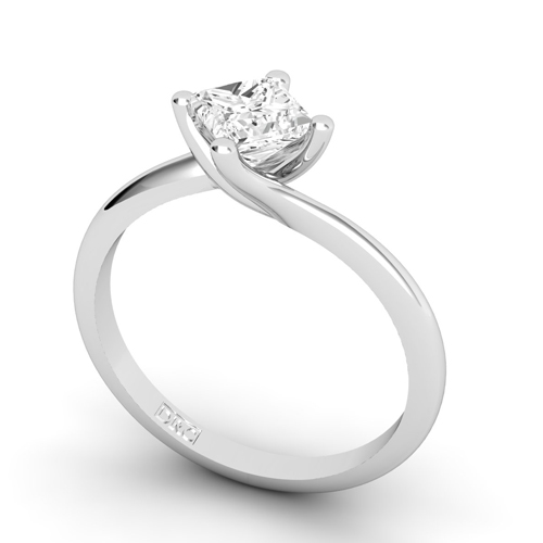 round brilliant cut princess cut round Emilie Princess Cut Diamond Solitaire Engagement Ring