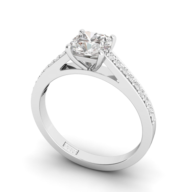 Cushion Cut-diamond-shoulder-solitaire-engagement-ring