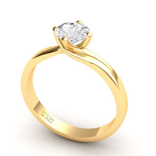Emilie Round Yellow Gold Diamond engagement ring