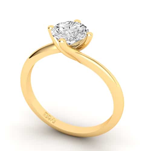 Emilie Round Yellow Gold Diamond Engagement Ring