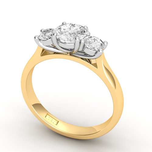 Jolie Yellow Gold Diamond Trilogy engagement Ring