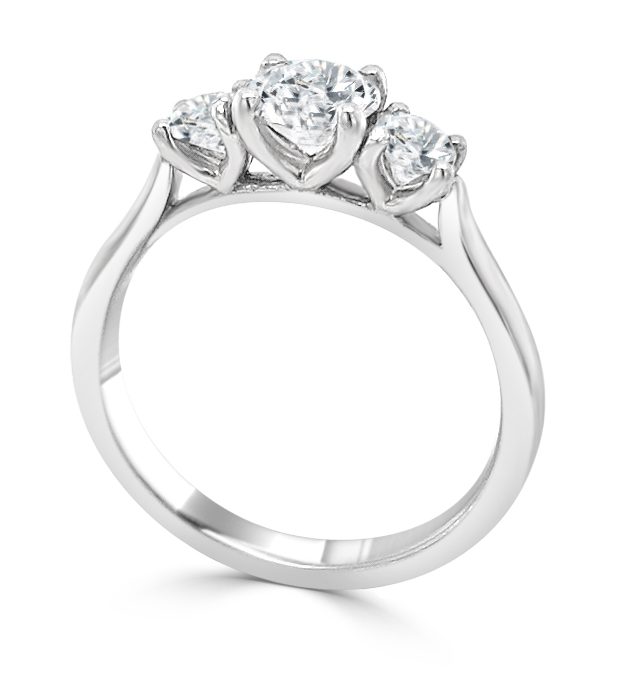 Adriana Diamond Trilogy Engagement Ring standing up