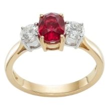 Gold Ruby Trilogy Diaond Engagement Ring