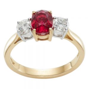 Ruby Trilogy Engagement Ring