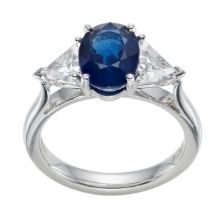 Sapphire Trilogy Engagement ring Hatton Garden