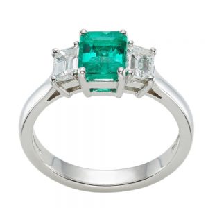 emerald Trilogy engagement ring