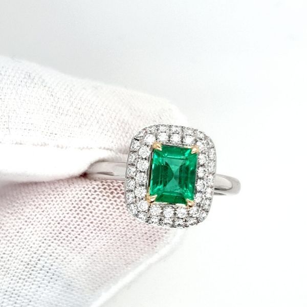 Finished Custom Emerald Engagement Ring - by Hatton Garden Jewellers