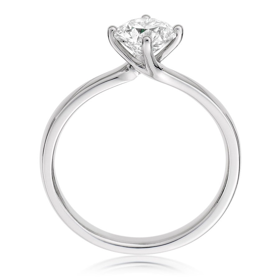 Diamond Twisted claw Cheap Engagement ring side view