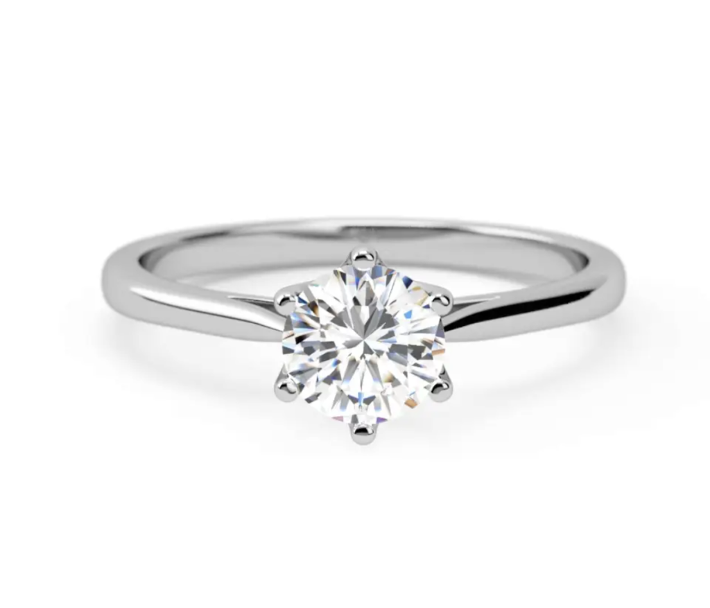 6 Claw Platinum H - VVS Cheap Diamond Engagement Ring from Hatton Garden Jewellers - The Diamond Ring Company