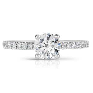 Cheap engagemnt ring Diamond Shoulder 4 claw engagement ring by Hatton Garden Jewellers Cheap engagemnt ring Diamond Shoulder 4 claw engagement ring by Hatton Garden Jewellers
