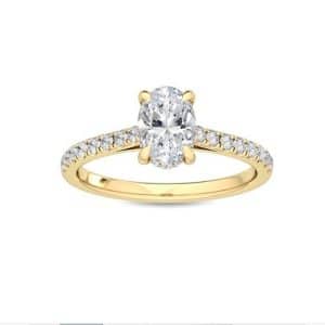 Oval Hidden Halo Diamond Shoulder Platinum Engagement Ring by The Diamond Ring Companyyellow gold