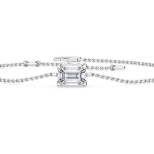 1ct Emerald Cut diamond chain bracelet