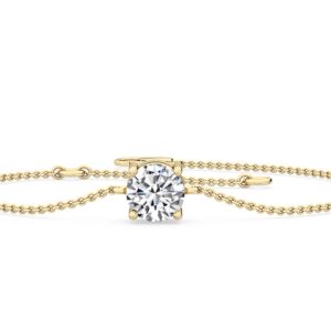 1ct Round Brilliant Cut diamond chain bracelet yellow gold
