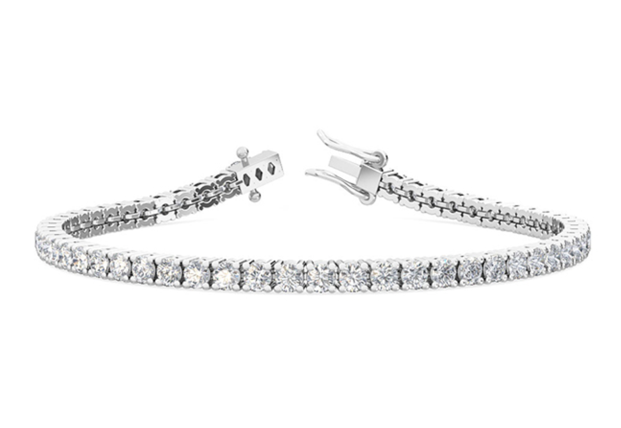 14K White Gold Four Prong Lab Created Diamond Tennis Bracelet (1.00 CTW -  F-G / VS2-SI1)