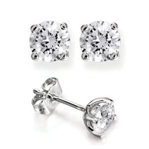 2ct Lab Grown round cut diamond earrings 4 claw