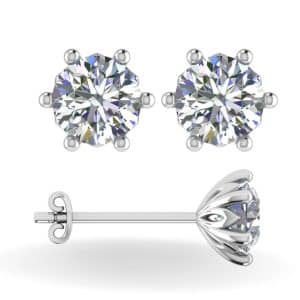 2ct Lab Grown round cut diamond earrings