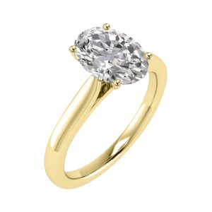 2ct lab grown yellow gold oval cut diamond solitaire engagement ring