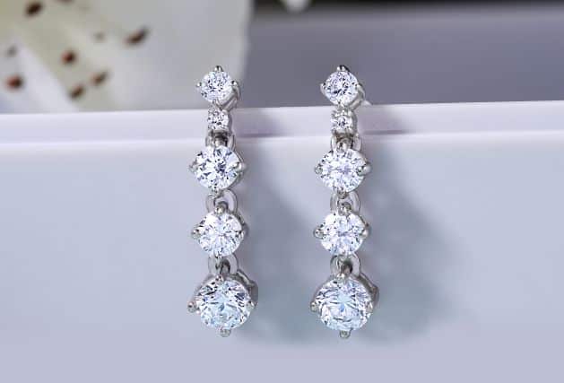 Lab grown drop diamond earrings