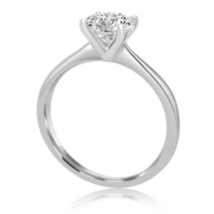 Platinum diamond engagement ring 4 claw open setting