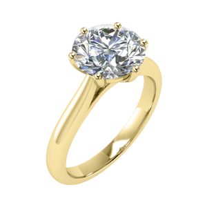 yellow gold 6 claw classic solitaire diamond engagement ring