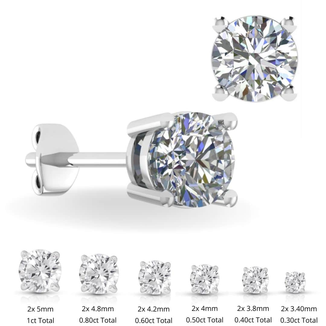 3ctw Round Diamond Stud Earrings - Lab Grown | Exquisite Jewelry for Every  Occasion | FWCJ