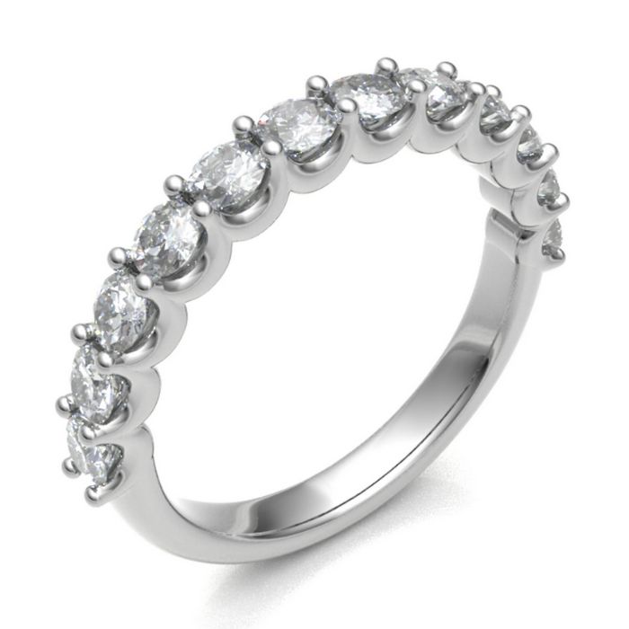 Scallop set platinum wedding band