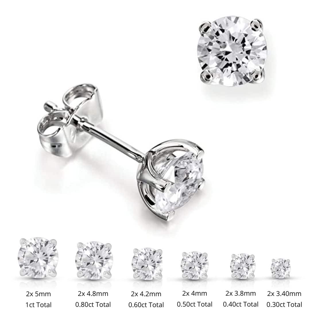 9ct White Gold 0.10ct Diamond Earrings - Hatton Garden Gems