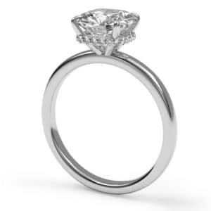 platinum cushion cut engagement ring