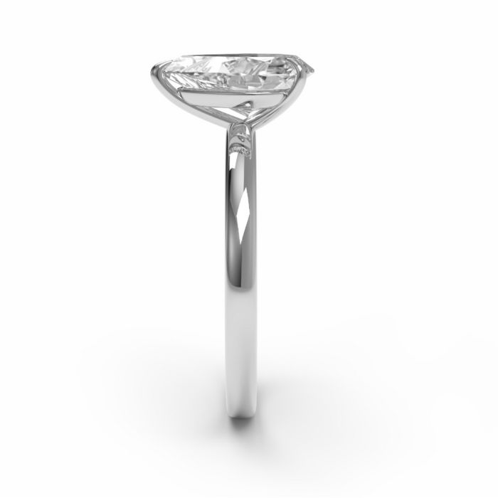 Image of a pear cut dismond ring from the side profile