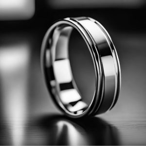 Mens Platinum Wedding band with two scores either side