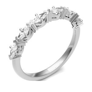 Platinum Diamond marquise wedding band