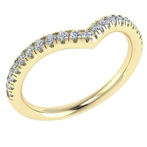 Yellow Gold wishbone diamond wedding band