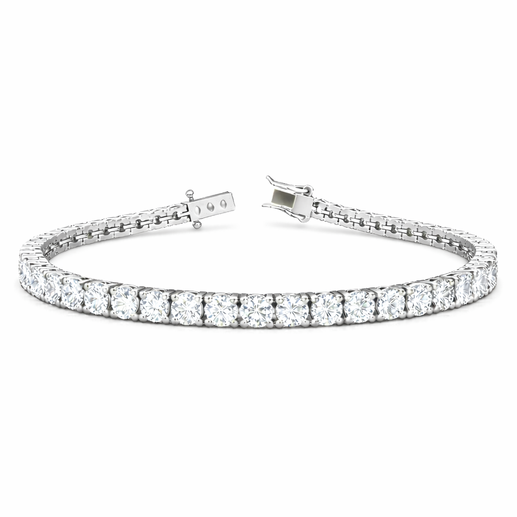 10ct lab grown round diamond tennis bracelet in platinum new