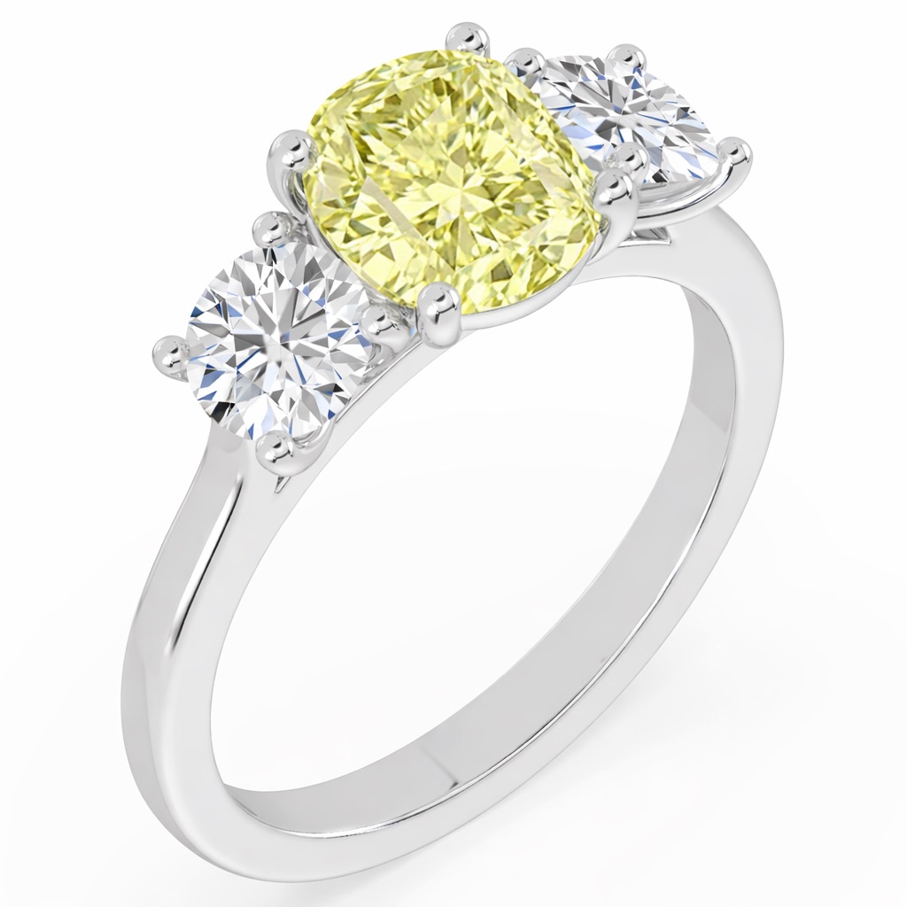 Yellow Diamond Ring Trilogy - Fancy light yellow Diamond ring