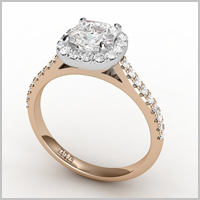 Cateline red gold engagement ring